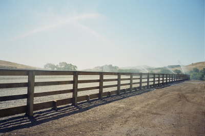 Board Rail Arena Fence w/Sprinklers